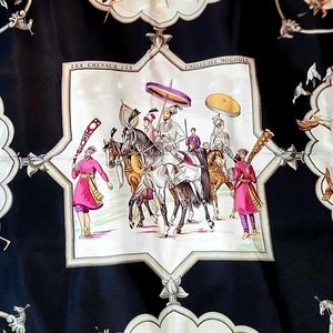 Gorgeous black, magenta, white Hermes Scarf 35x35